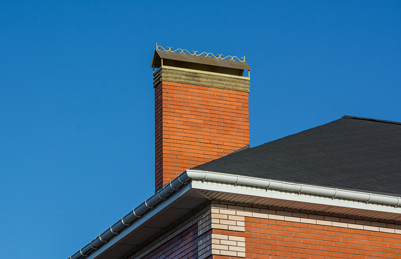 Rooftop with chimney.