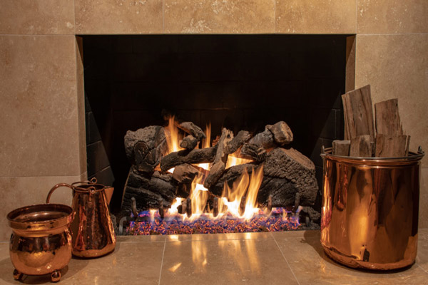 modern gas log fireplace