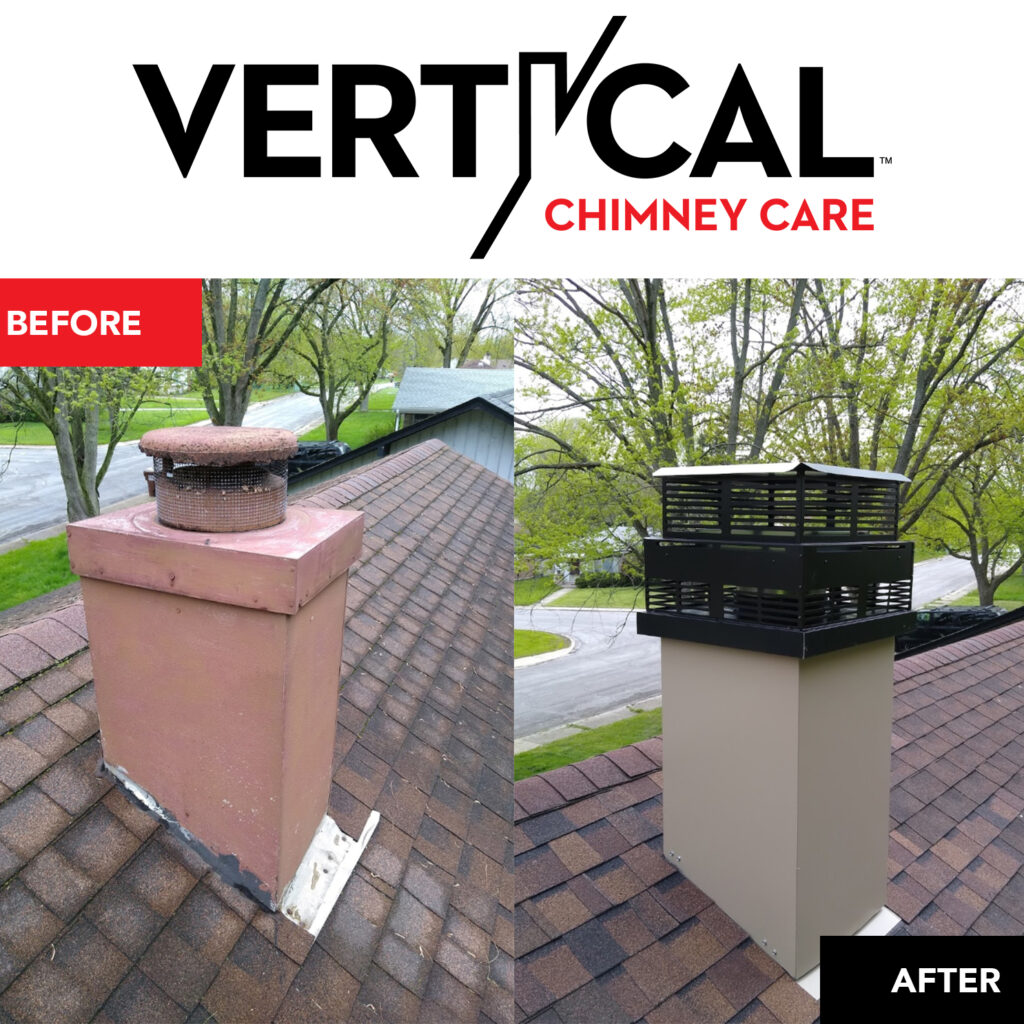 Before and After of Masonry Brickwork and/or Chimney Repair | Vertical Chimney Care Chicago