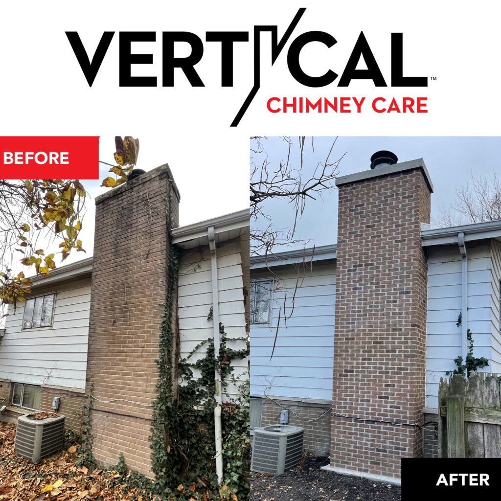 Before and After of Masonry Brickwork and/or Chimney Repair 2 | Vertical Chimney Care Chicago