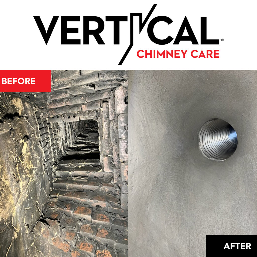 Before and After of Chimney Sweep and/or Chimney Repair | Chimney Interior Repair | Vertical Chimney Care Chicago